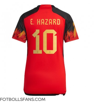 Belgien Eden Hazard #10 Replika Hemmatröja Damer VM 2022 Kortärmad